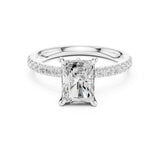 Radiant Lab Grown Diamond Side-Stone Engagement Ring