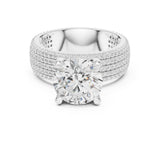 Round Lab Grown Diamond Pave Engagement Ring