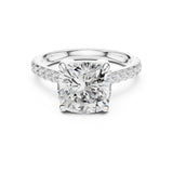 Cushion Lab Grown Diamond Hidden-Halo Engagement Ring