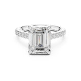 Emerald Lab Grown Diamond Hidden-Halo Engagement Ring