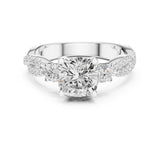 Cushion Lab Grown Diamond Three-Stone Engagement Ring