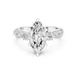Marquise Lab Grown Diamond Three-Stone Engagement Ring