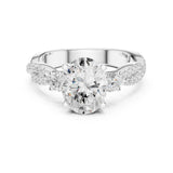 Oval Lab Grown Diamond Three-Stone Engagement Ring