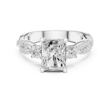 Radiant Lab Grown Diamond Side-Stone Engagement Ring