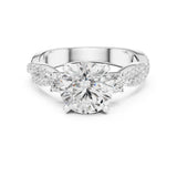 Round Lab Grown Diamond Twisted Engagement Ring