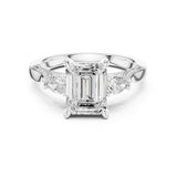 Emerald Lab Grown Diamond Three-Stone Engagement Ring