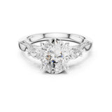 Oval Lab Grown Diamond Three-Stone Engagement Ring