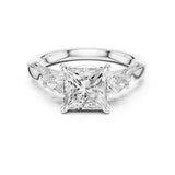 Princess Lab Grown Diamond Three-Stone Engagement Ring