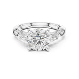 Round Lab Grown Diamond Three-Stone Engagement Ring