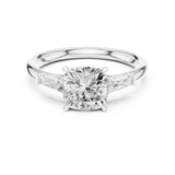 Cushion Lab Grown Diamond Three-Stone Engagement Ring