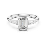 Emerald Lab Grown Diamond Three-Stone Engagement Ring