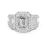 Emerald Lab Grown Diamond Halo Engagement Ring