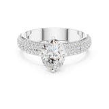Oval Lab Grown Diamond Pave Engagement Ring