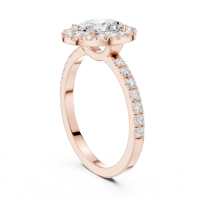 Oval Lab Grown Diamond Halo Engagement Ring yellow gold video