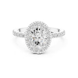 Oval Lab Grown Diamond Halo Engagement Ring