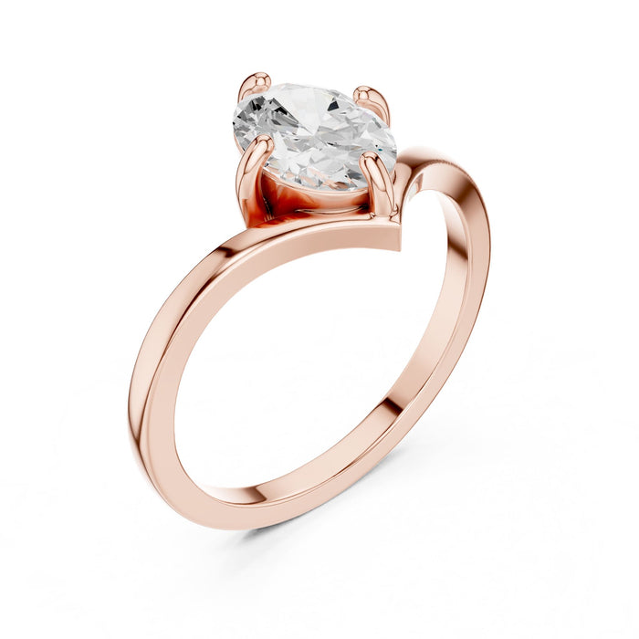 Oval Lab Grown Diamond Solitaire Engagement Ring rose gold video