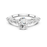 Oval Lab Grown Diamond Side-Stone Engagement Ring