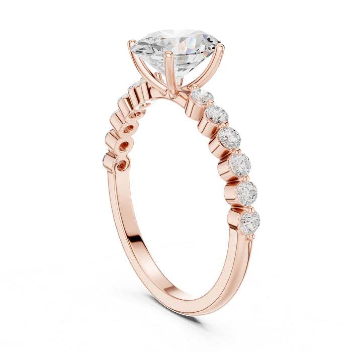 Oval Lab Grown Diamond Side-Stone Engagement Ring yellow gold video
