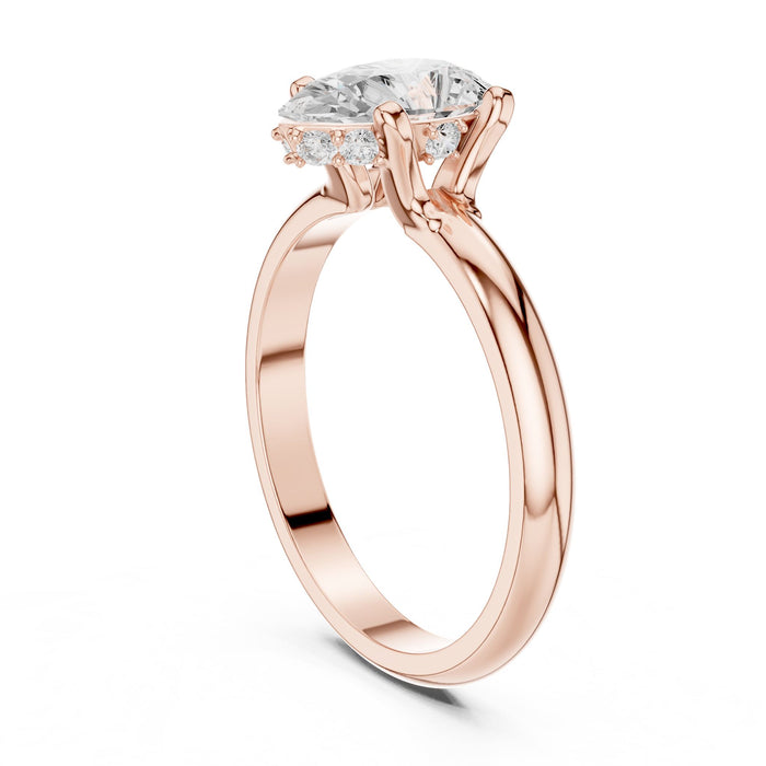 Pear Lab Grown Diamond Side-Stone Engagement Ring yellow gold video