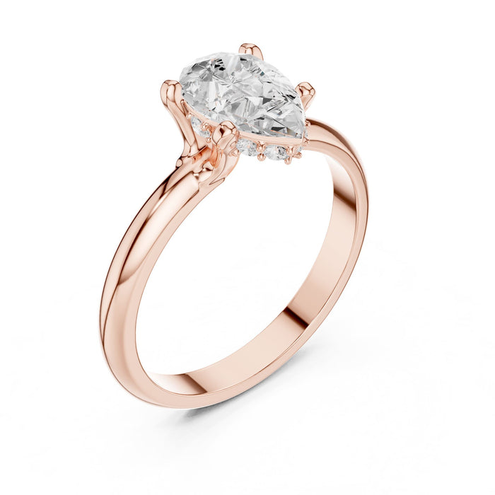 Pear Lab Grown Diamond Side-Stone Engagement Ring rose gold video
