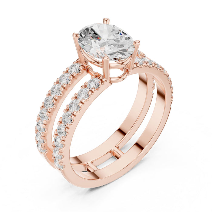Oval Lab Grown Diamond Split-Shank Engagement Ring rose gold video