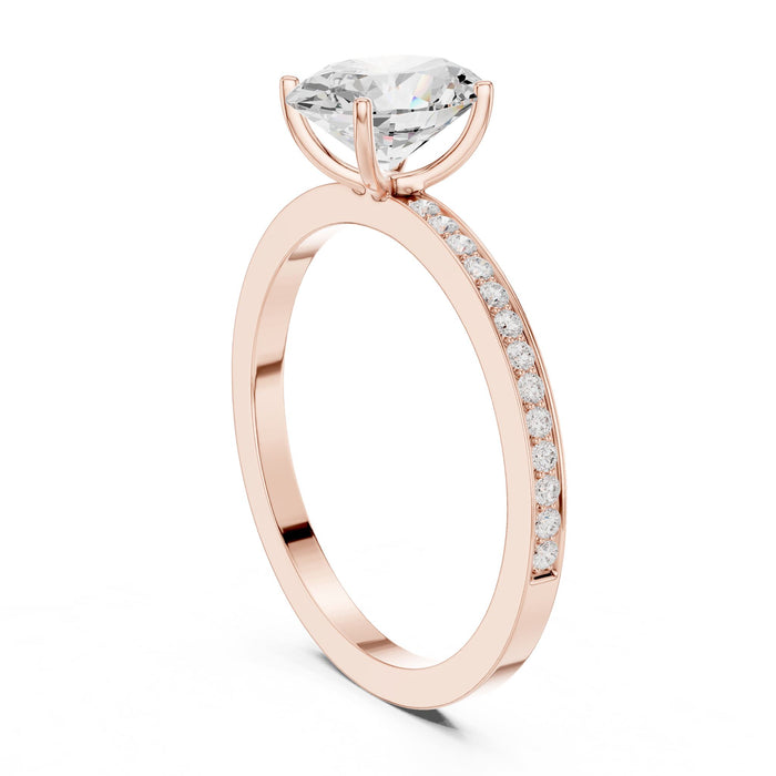 Oval Lab Grown Diamond Pave Engagement Ring yellow gold video