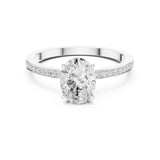 Oval Lab Grown Diamond Pave Engagement Ring