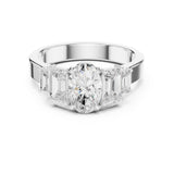 Oval Lab Grown Diamond Three-Stone Engagement Ring