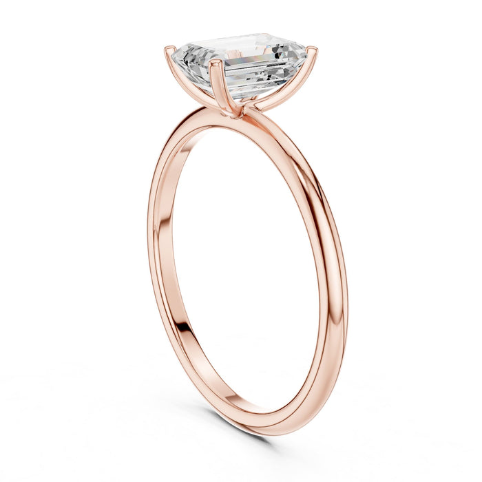 Emerald Lab Grown Diamond Solitaire Engagement Ring yellow gold video