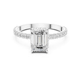 Emerald Lab Grown Diamond Pave Engagement Ring