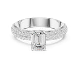 Emerald Lab Grown Diamond Pave Engagement Ring