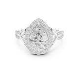 Pear Lab Grown Diamond Halo Engagement Ring