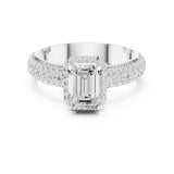 Emerald Lab Grown Diamond Halo Engagement Ring