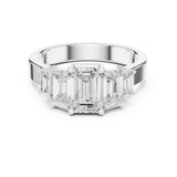 Emerald Lab Grown Diamond Three-Stone Engagement Ring