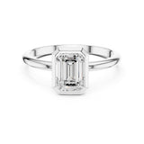 Emerald Lab Grown Diamond Bezel Engagement Ring