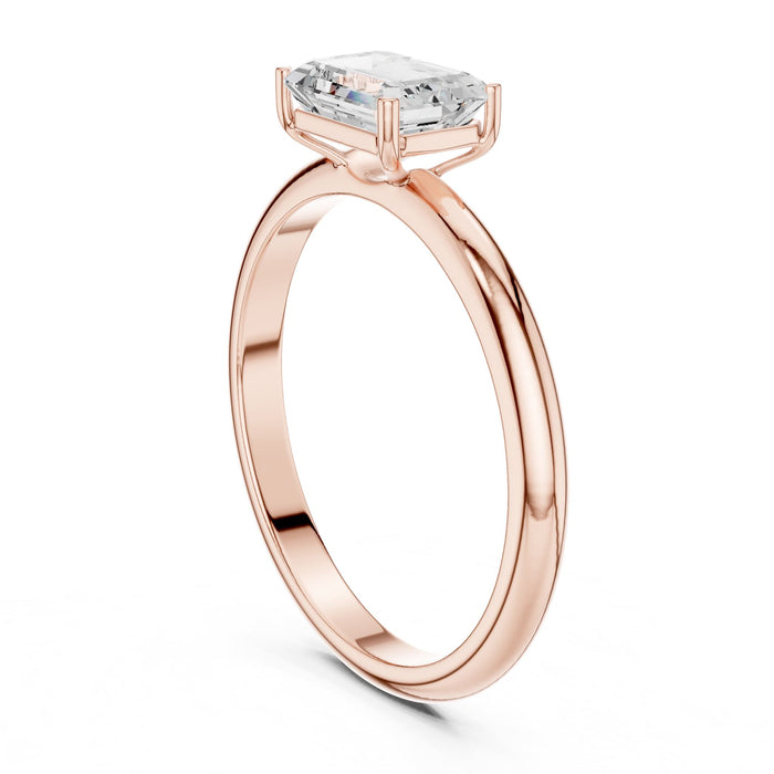 Emerald Lab Grown Diamond Solitaire Engagement Ring yellow gold video