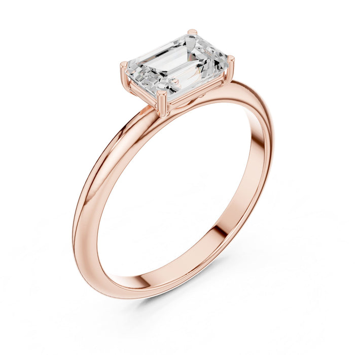 Emerald Lab Grown Diamond Solitaire Engagement Ring rose gold video