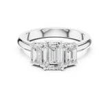 Emerald Lab Grown Diamond Three-Stone Engagement Ring