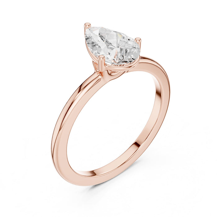 Pear Lab Grown Diamond Solitaire Engagement Ring rose gold video