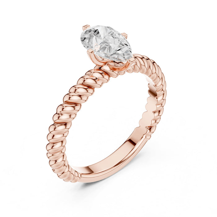 Pear Lab Grown Diamond Solitaire Engagement Ring rose gold video