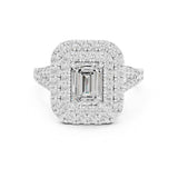 Emerald Lab Grown Diamond Halo Engagement Ring