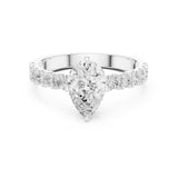 Pear  Lab Grown Diamond Pave Engagement Ring