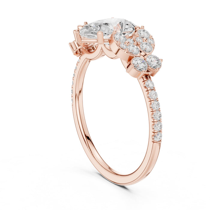 Pear Lab Grown Diamond Side-Stone Engagement Ring yellow gold video