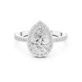 Pear Lab Grown Diamond Halo Engagement Ring