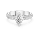Pear Lab Grown Diamond Pave Engagement Ring