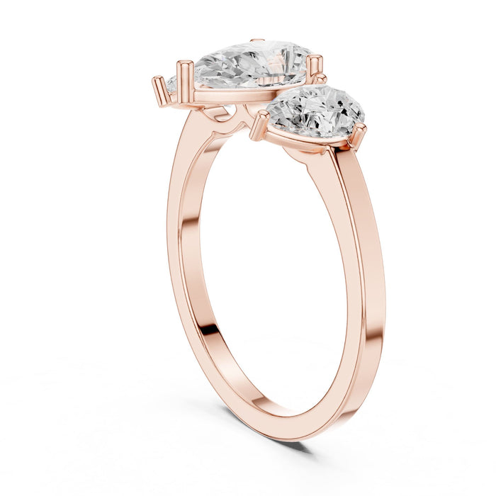 Pear Lab Grown Diamond Three-Stone Engagement Ring yellow gold video