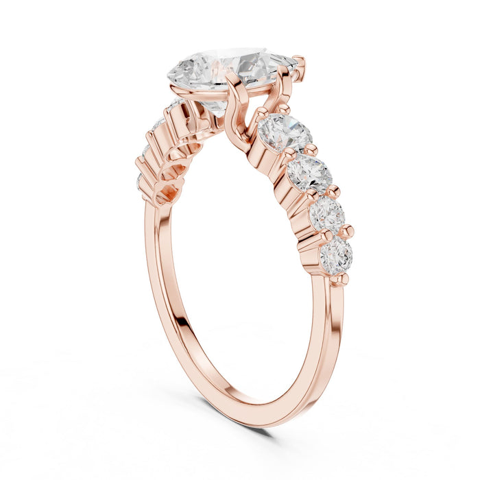 Pear Lab Grown Diamond Side-Stone Engagement Ring yellow gold video