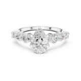 Pear Lab Grown Diamond Side-Stone Engagement Ring