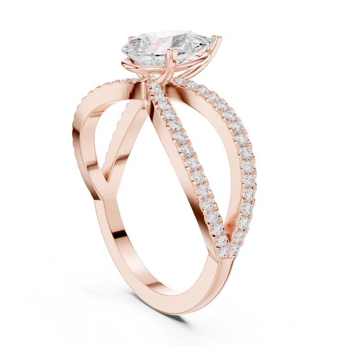 Pear Lab Grown Diamond Split-Shank Engagement Ring yellow gold video
