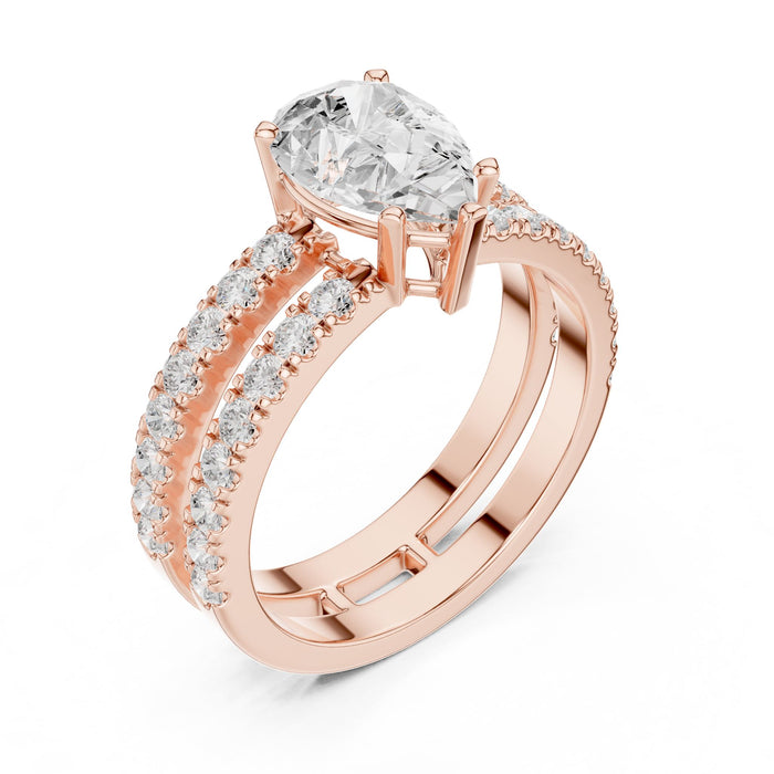 Pear Lab Grown Diamond Split-Shank Engagement Ring rose gold video